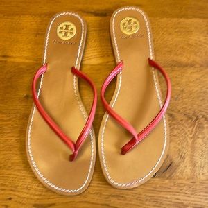 Tory Burch leather flip flop. Size 10